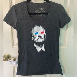 The Chive 3D BFM Bill Murray shirt - women’s M - flattering fit -heathered grey